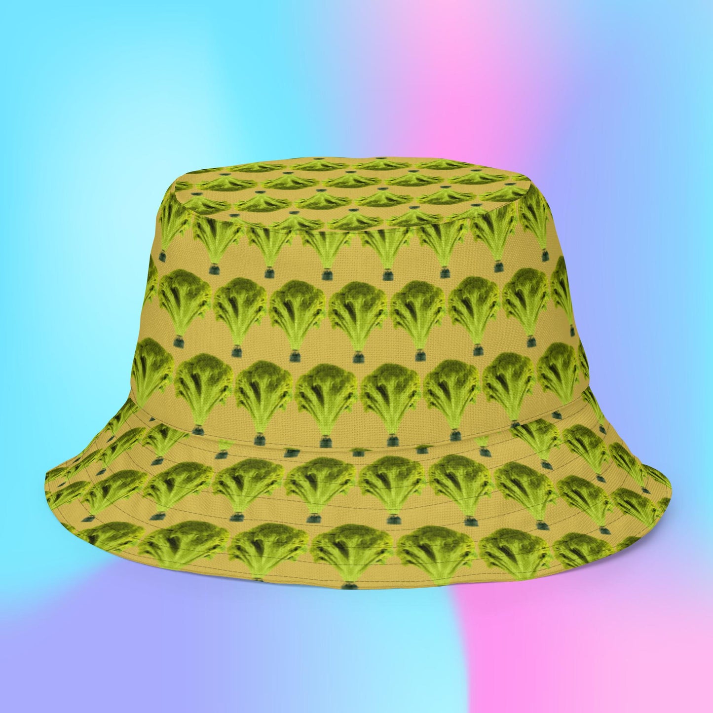 Broccoli Pattern Reversible Bucket Hat