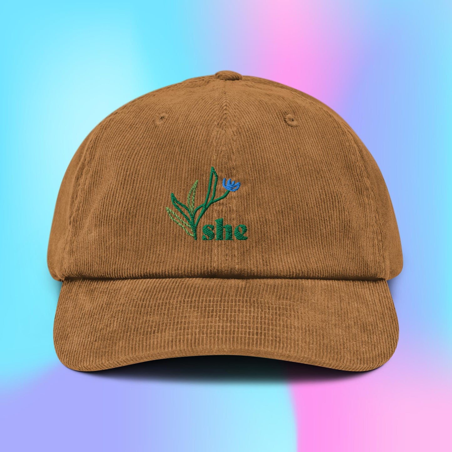 She Pronouns Corduroy hat