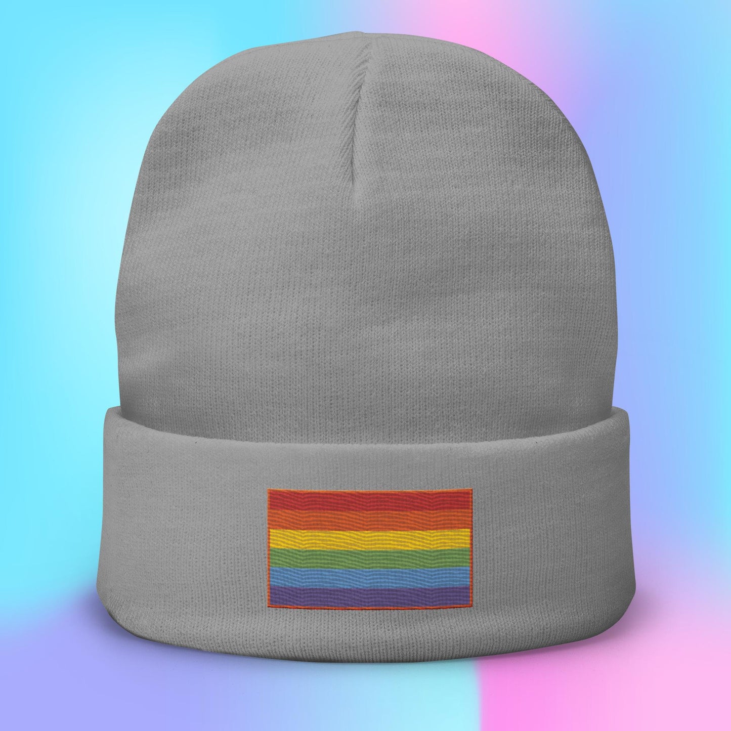 Rainbow Pride Flag Embroidered Beanie