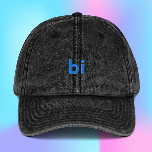 Embroidered bisexual bi cotton twill hat